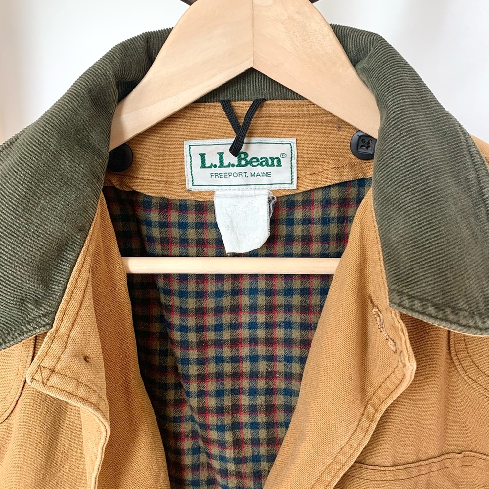 Vintage LL Bean Field Coat Barn Jacket & Primaloft Liner Tan Brown USA - Picture 5 of 16